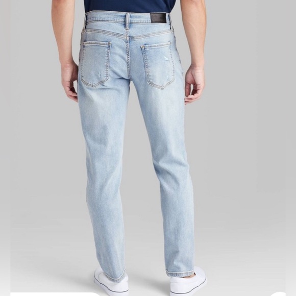 Men's Slim Fit Tapered Jeans - Original Use Light Wash 30x30 - Picture 2 of 5